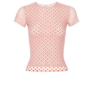 MESH MINI TEE - WHITE POLKA DOT